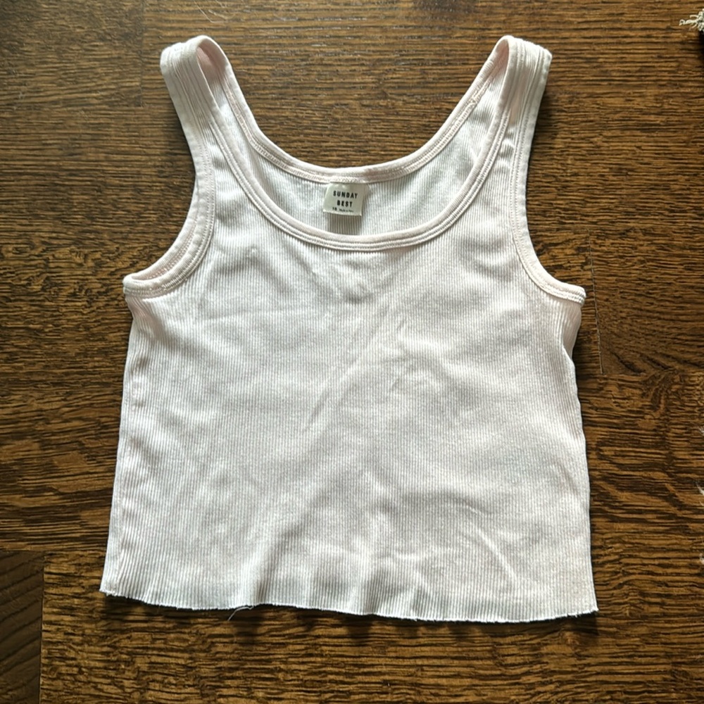 Sunday Best Raw Hem Cropped Tank